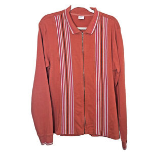 Urban Outfitters Men's Retro Jacket Zip Up Burnt Orange Size S Polo Sweatshirt